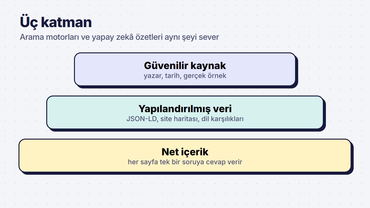 Arama için içeriğin üç katmanı